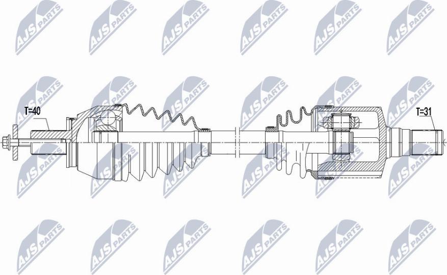 NTY NPW-FR-096 - Приводной вал autospares.lv