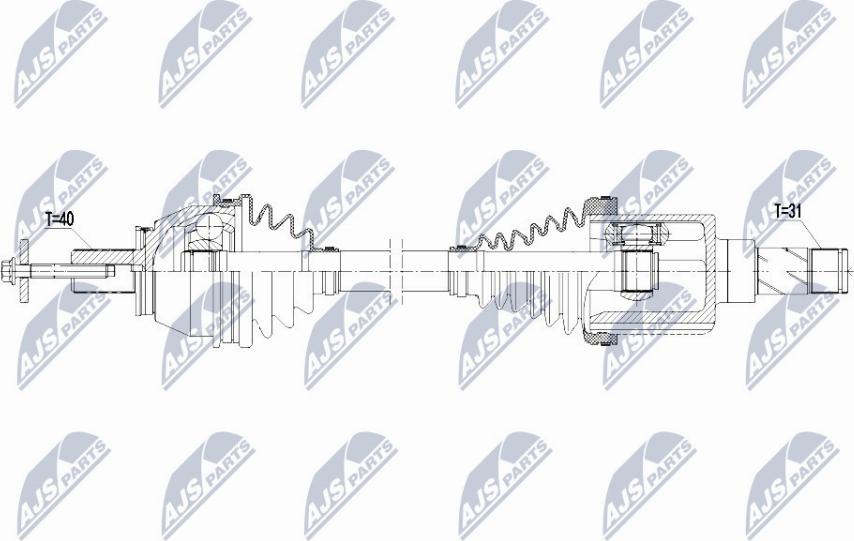 NTY NPW-FR-092 - Приводной вал autospares.lv