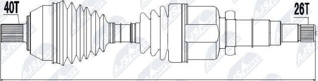 NTY NPW-FR-049 - Приводной вал autospares.lv