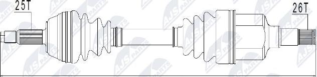 NTY NPW-FR-040 - Приводной вал autospares.lv