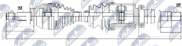 NTY NPW-FR-054 - Приводной вал autospares.lv