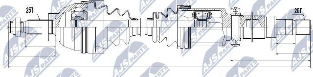 NTY NPW-FR-056 - Приводной вал autospares.lv