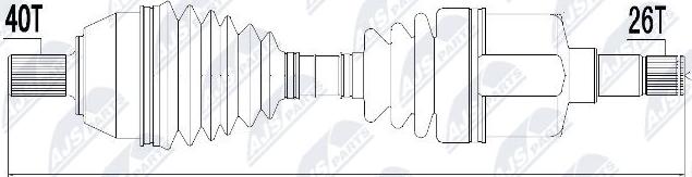 NTY NPW-FR-050 - Приводной вал autospares.lv