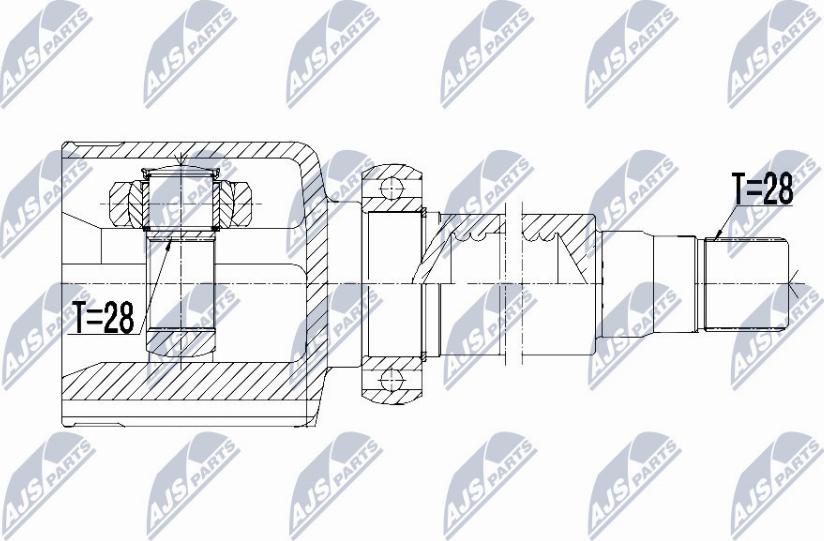 NTY NPW-FR-069 - Шарнирный комплект, ШРУС, приводной вал autospares.lv