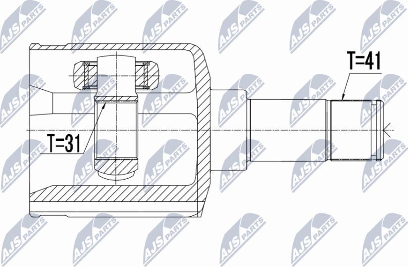 NTY NPW-FR-061 - Шарнирный комплект, ШРУС, приводной вал autospares.lv