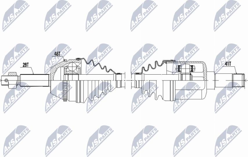 NTY NPW-FR-062 - Приводной вал autospares.lv