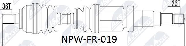 NTY NPW-FR-019 - Приводной вал autospares.lv