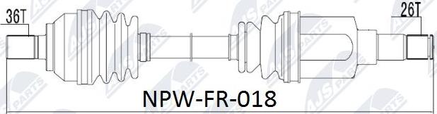 NTY NPW-FR-018 - Приводной вал autospares.lv