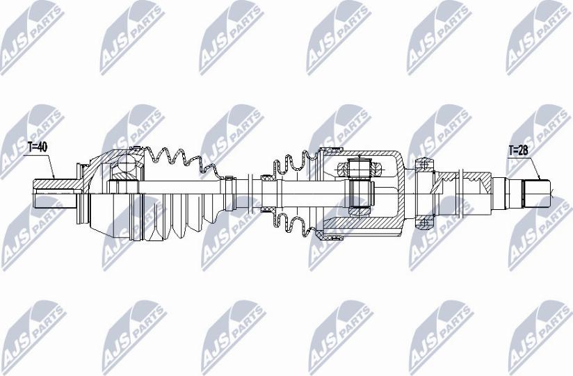 NTY NPW-FR-086 - Приводной вал autospares.lv