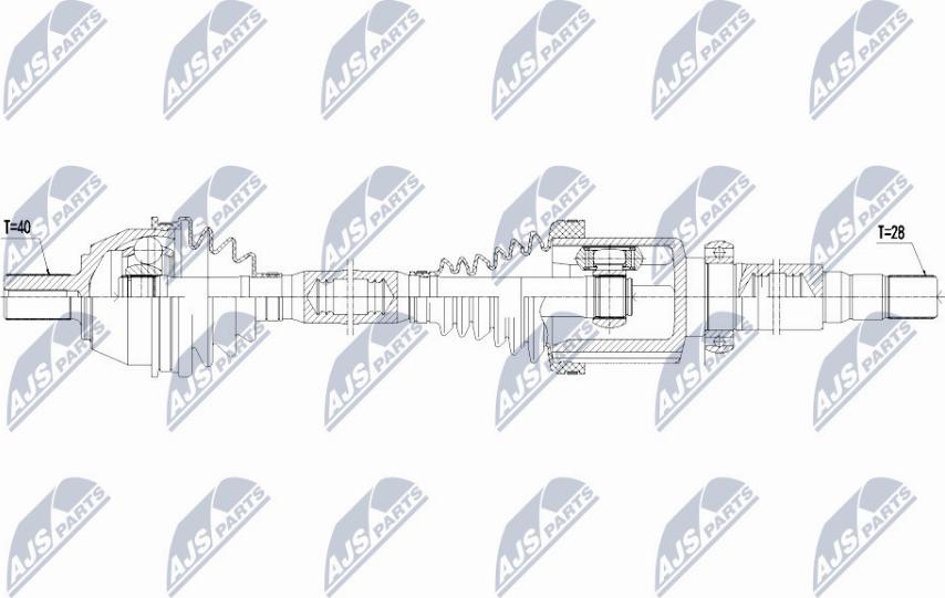 NTY NPW-FR-080 - Приводной вал autospares.lv