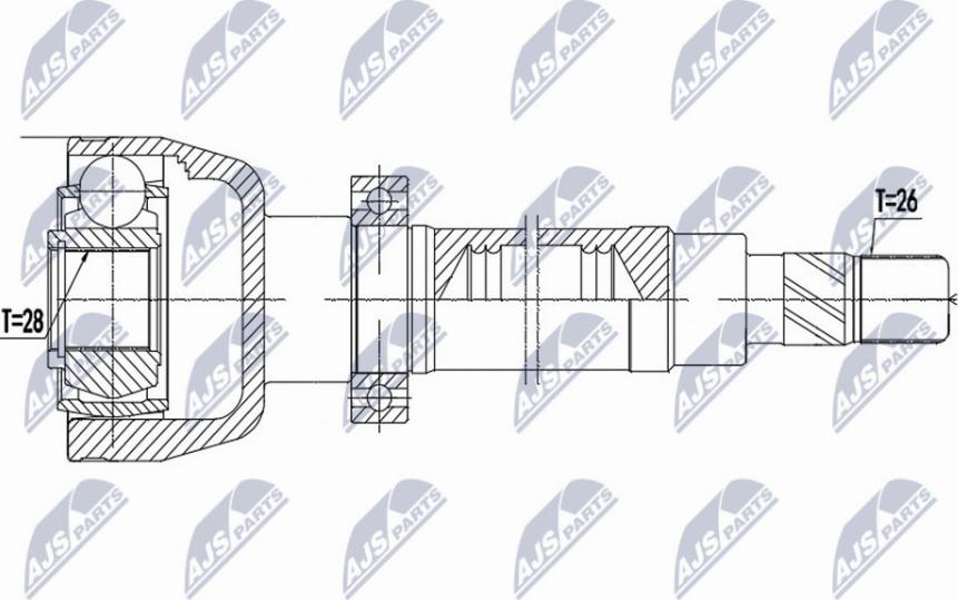 NTY NPW-FR-081 - Шарнирный комплект, ШРУС, приводной вал autospares.lv