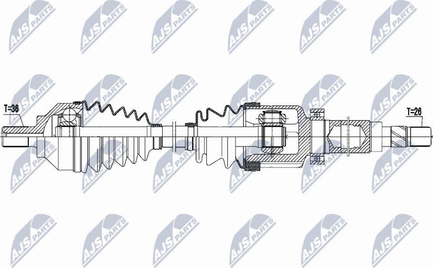 NTY NPW-FR-082 - Приводной вал autospares.lv