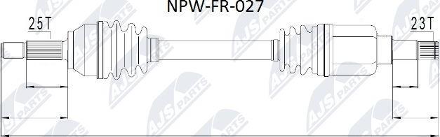 NTY NPW-FR-027 - Приводной вал autospares.lv