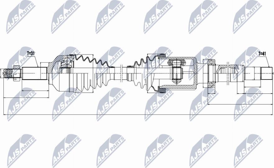 NTY NPW-FR-074 - Приводной вал autospares.lv