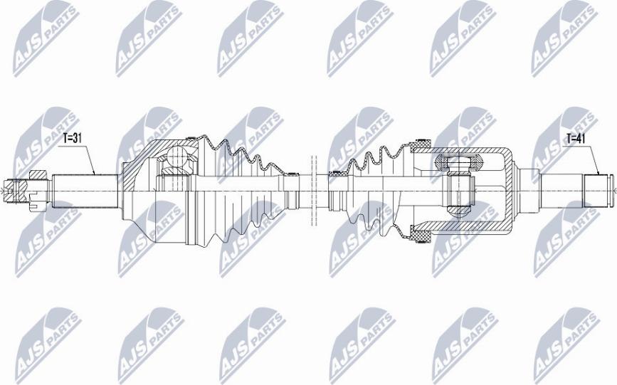 NTY NPW-FR-075 - Приводной вал autospares.lv