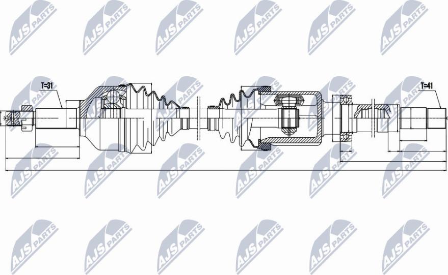 NTY NPW-FR-076 - Приводной вал autospares.lv