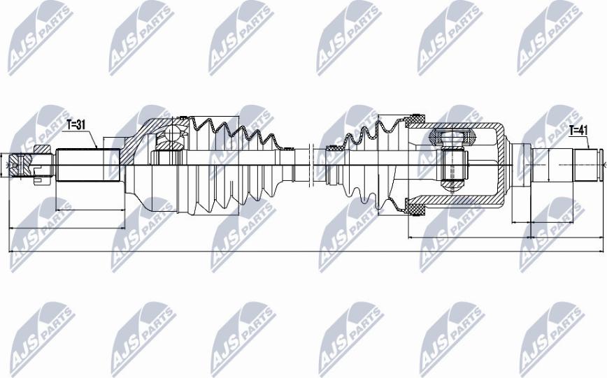 NTY NPW-FR-073 - Приводной вал autospares.lv