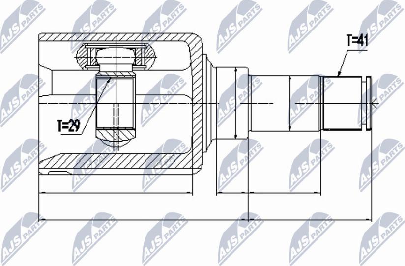 NTY NPW-FR-077 - Шарнирный комплект, ШРУС, приводной вал autospares.lv