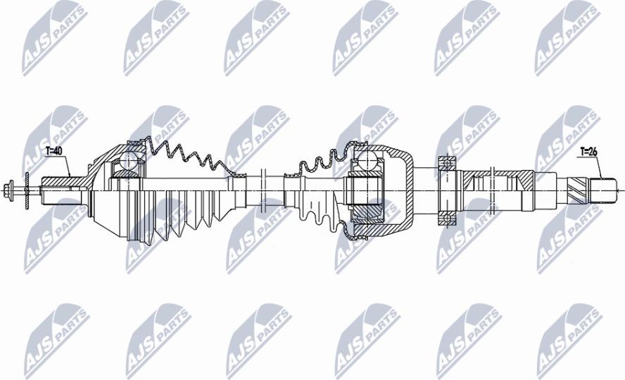 NTY NPW-FR-157 - Приводной вал autospares.lv