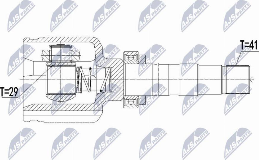 NTY NPW-FT-040 - Шарнирный комплект, ШРУС, приводной вал autospares.lv