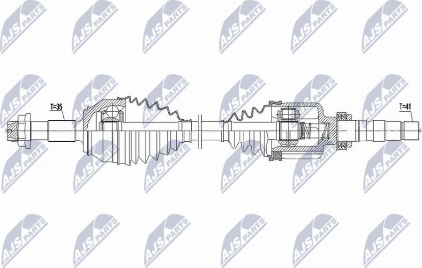 NTY NPW-FT-039 - Приводной вал autospares.lv