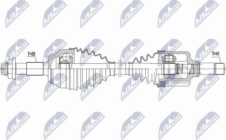 NTY NPW-FT-037 - Приводной вал autospares.lv