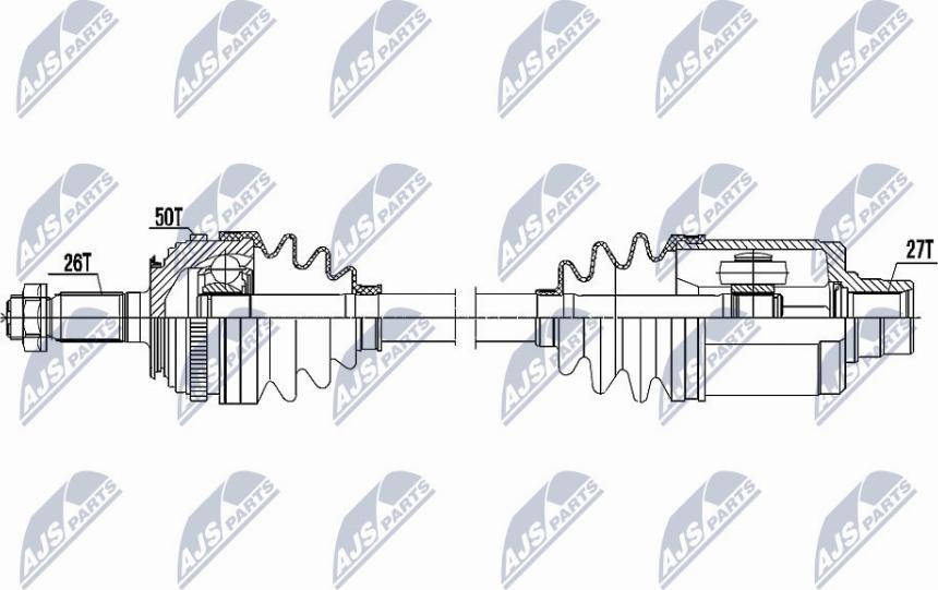 NTY NPW-HD-045 - Приводной вал autospares.lv