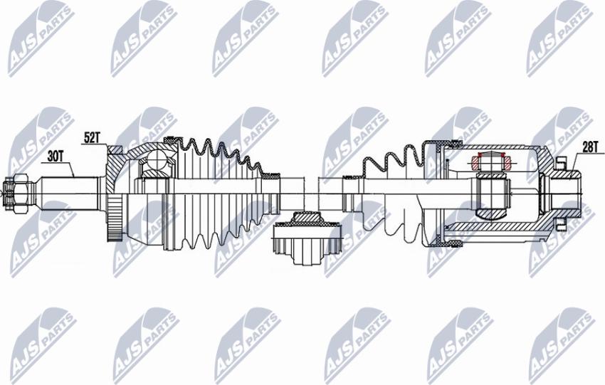 NTY NPW-HY-599 - Приводной вал autospares.lv