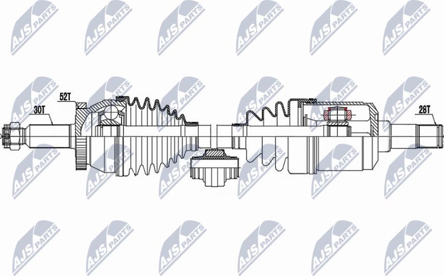 NTY NPW-HY-597 - Приводной вал autospares.lv