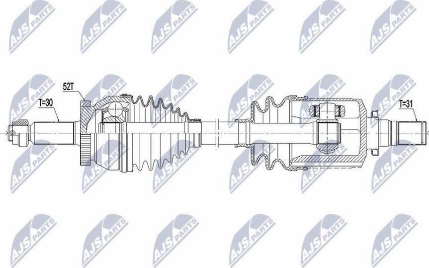 NTY NPW-HY-561 - Приводной вал autospares.lv