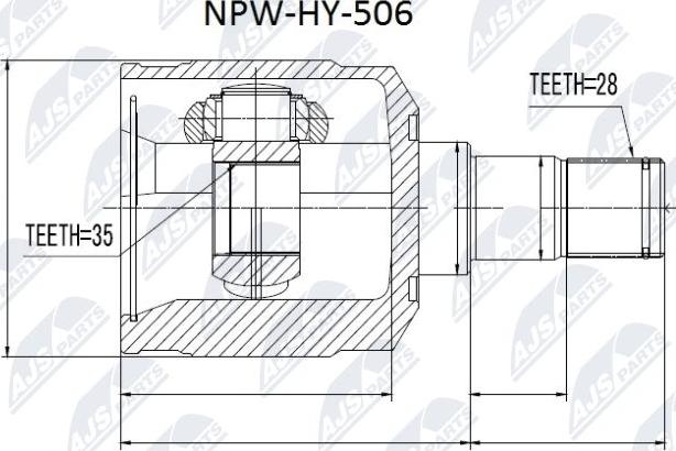 NTY NPW-HY-506 - Шарнирный комплект, ШРУС, приводной вал autospares.lv