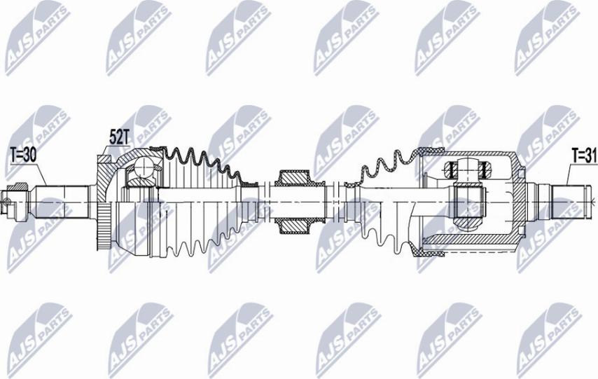 NTY NPW-HY-581 - Приводной вал autospares.lv