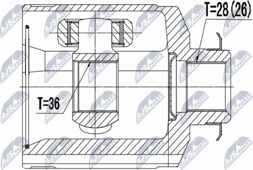 NTY NPW-HY-528 - Шарнирный комплект, ШРУС, приводной вал autospares.lv