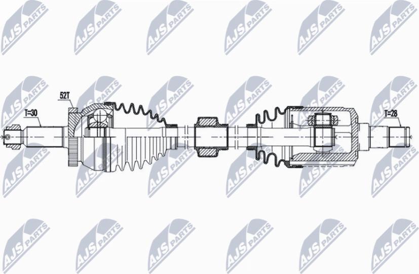 NTY NPW-HY-625 - Приводной вал autospares.lv