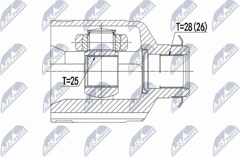 NTY NPW-KA-341 - Шарнирный комплект, ШРУС, приводной вал autospares.lv