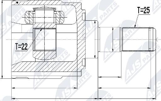 NTY NPW-KA-314 - Шарнирный комплект, ШРУС, приводной вал autospares.lv