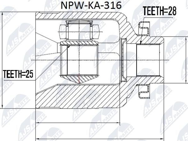 NTY NPW-KA-316 - Шарнирный комплект, ШРУС, приводной вал autospares.lv