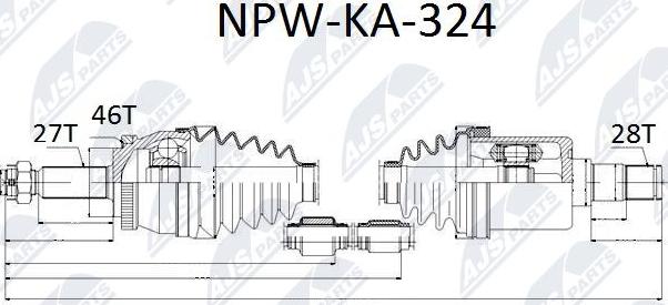 NTY NPW-KA-324 - Приводной вал autospares.lv