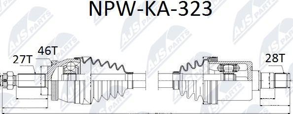 NTY NPW-KA-323 - Приводной вал autospares.lv