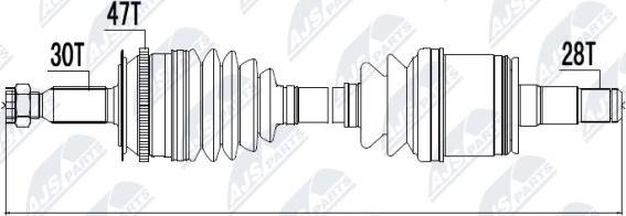 NTY NPW-MS-000 - Приводной вал autospares.lv