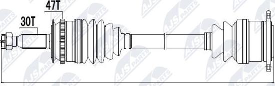 NTY NPW-MS-001 - Приводной вал autospares.lv