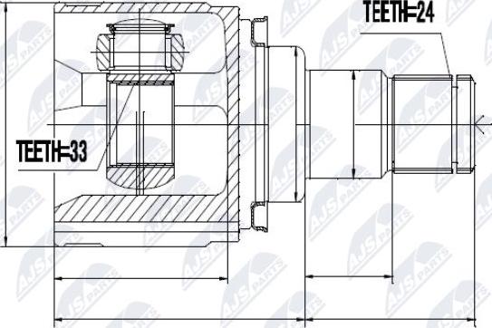 NTY NPW-MS-037 - Шарнирный комплект, ШРУС, приводной вал autospares.lv