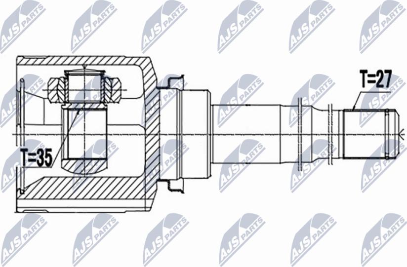 NTY NPW-MS-070 - Шарнирный комплект, ШРУС, приводной вал autospares.lv