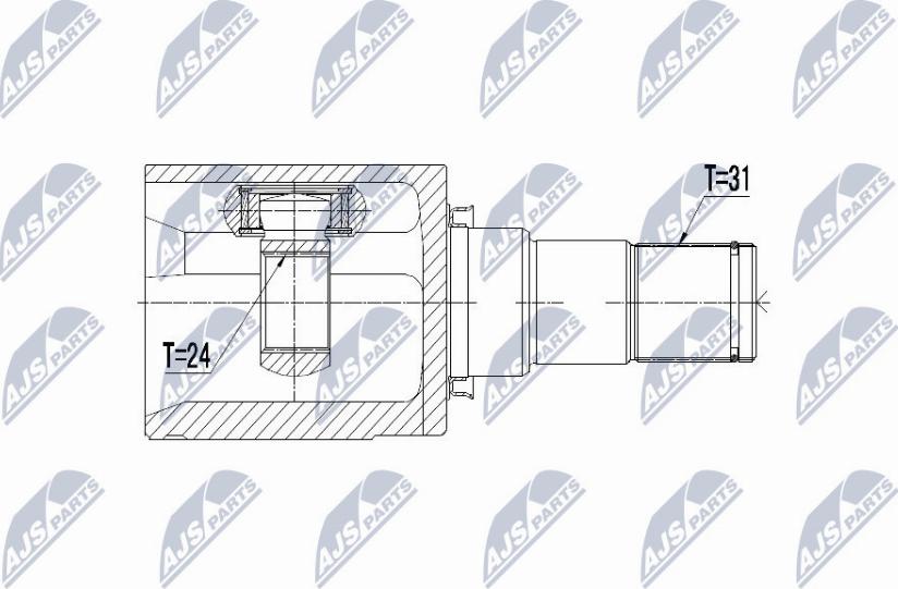 NTY NPW-MZ-049 - Шарнирный комплект, ШРУС, приводной вал autospares.lv