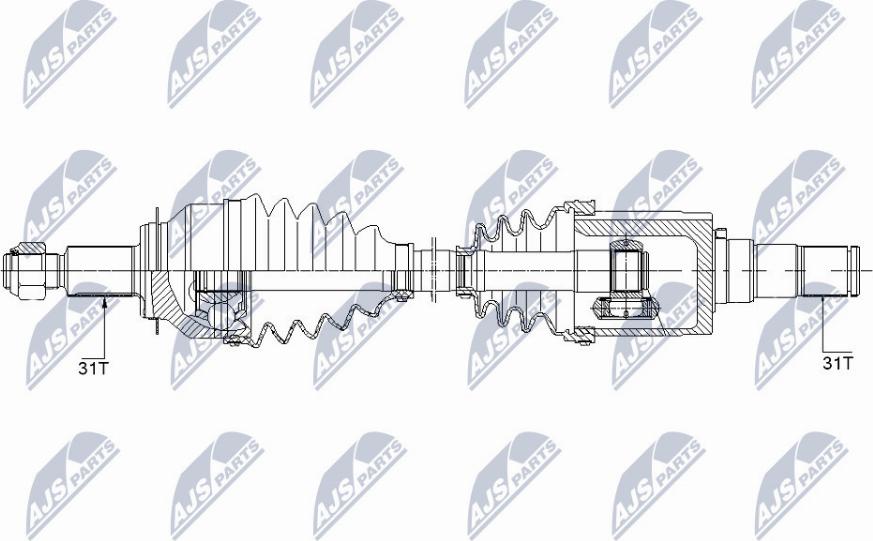 NTY NPW-MZ-040 - Приводной вал autospares.lv