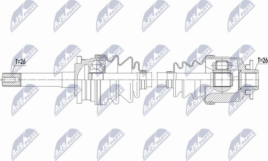 NTY NPW-MZ-068 - Приводной вал autospares.lv