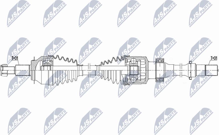 NTY NPW-MZ-082 - Приводной вал autospares.lv