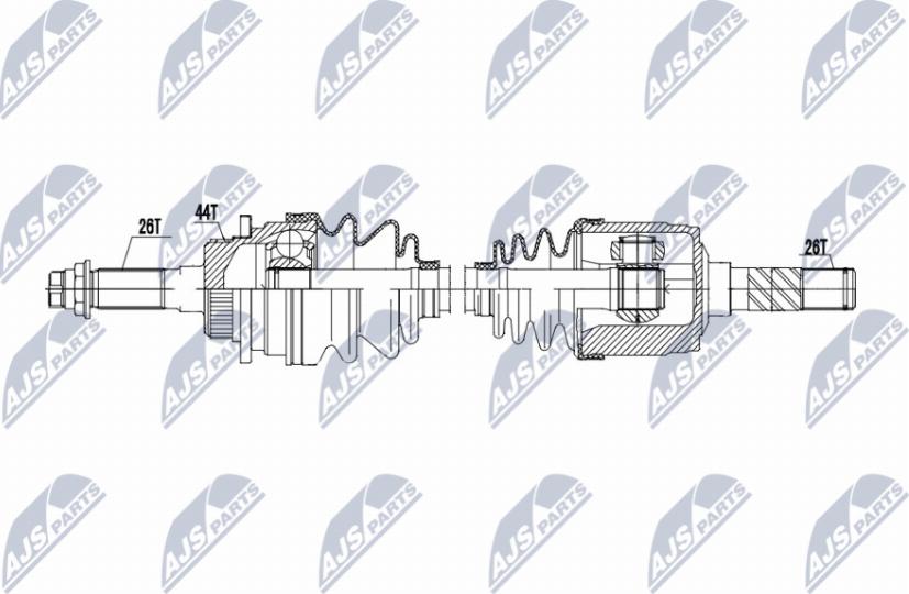 NTY NPW-MZ-070 - Приводной вал autospares.lv