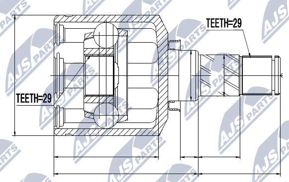 NTY NPW-NS-044 - Шарнирный комплект, ШРУС, приводной вал autospares.lv