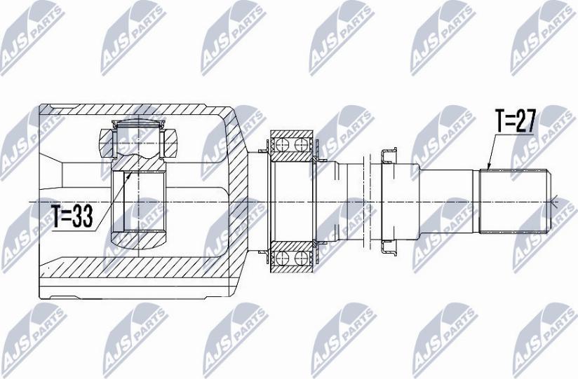 NTY NPW-NS-063 - Шарнирный комплект, ШРУС, приводной вал autospares.lv